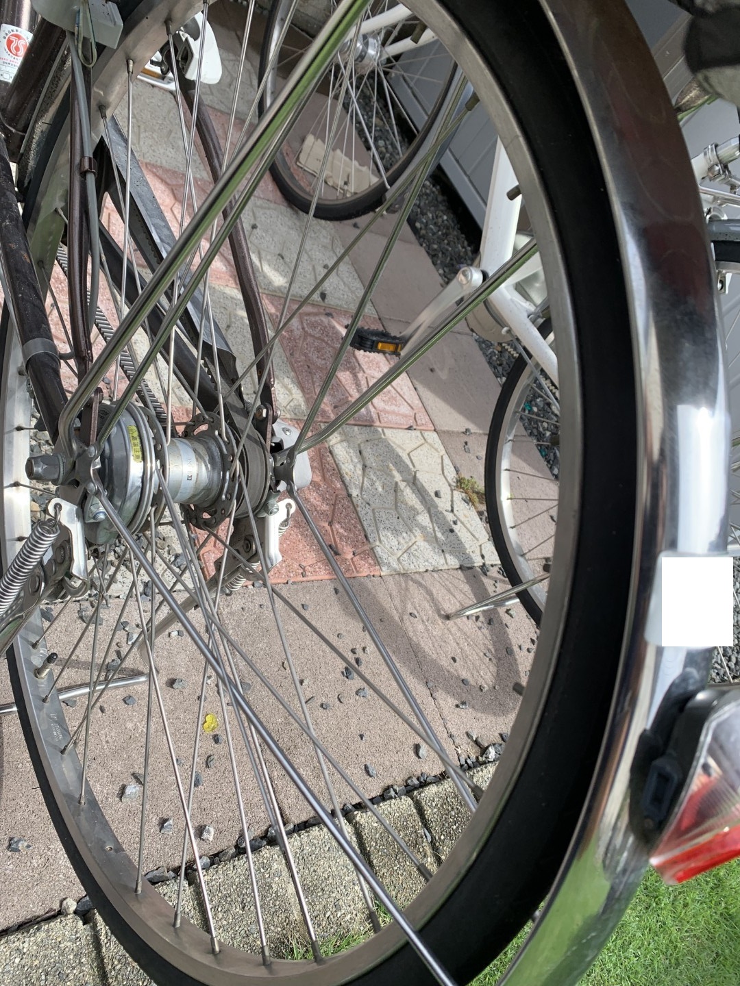 自転車の後輪をFIXスポークで交換前の状態